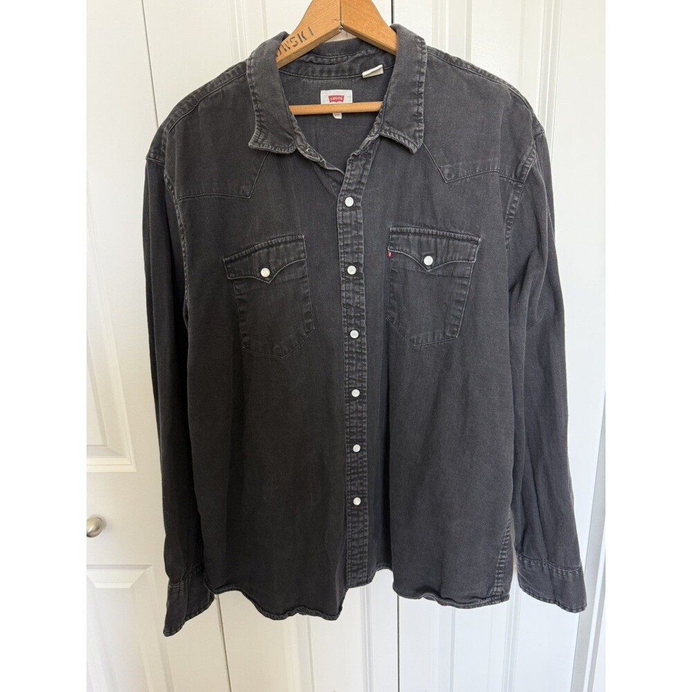 LEVI’S Barstow Western Denim Shirt Men Size XXL Standard Fit Long Sleeve